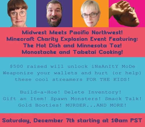 Heccin excited for our co-stream this weekend playing #Minecraft and raising money for @stjude . Thi