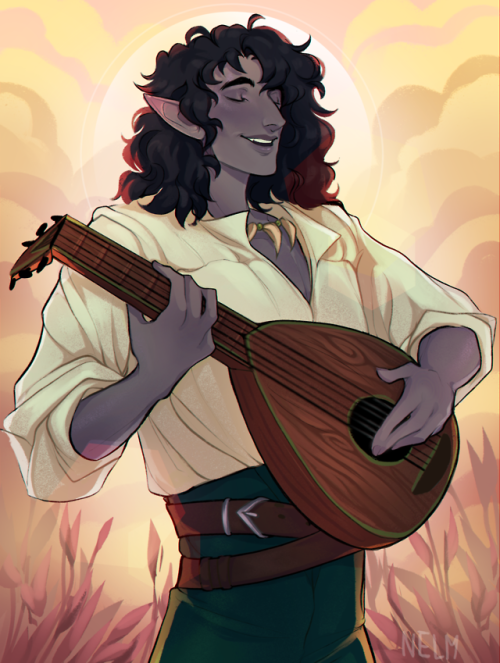 nelmdraws:Trying to get my boy a lute so he can annoy the party with Wonderwall.