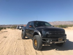 The calm before the storm. Airing down earlier today for the Johnson Valley run. Got to do some pre-running/off roading with some awesome people! Thanks @my2017raptor For outing it together!                           • #ford #raptor #fordraptor #f150