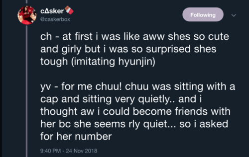 queerloona: YVES’S AND CHUU’S FIRST INTERACTION WITH EACH OTHER MY HEART Oh this is come cute sh*t