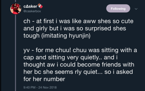 queerloona: YVES’S AND CHUU’S FIRST INTERACTION WITH EACH OTHER MY HEART Oh this is come cute sh*t 