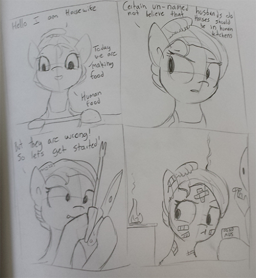 thehorsewife:  I thought i’d do something a little different. The Horse Wife is coming up on 6000 followers! So I thought I would celebrate that will the original 3 Horsewife comics I drew that prompted my friends to suggest I share my silly doodley