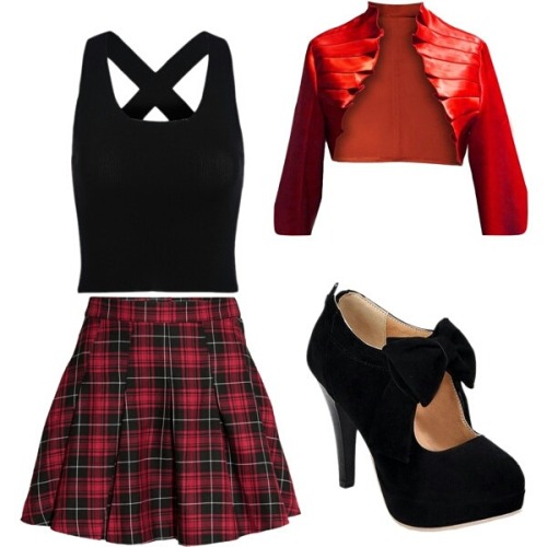 canihavesomeheels: My first attempt at Polyvore. What do you think stiletto909? Love it! That shrug 