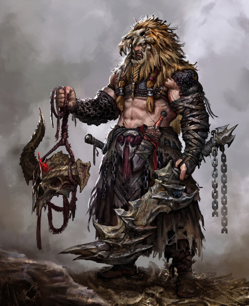 Barbarian chief    Younghun Byun(uebyh) www.artstation.com/artwork/zO8kOQ