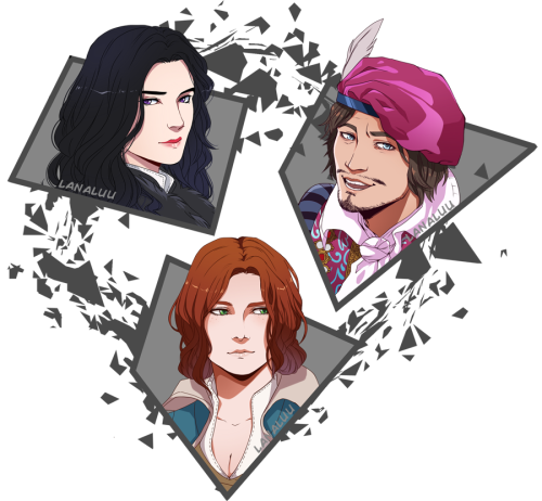 Some random Witcher busts for buttons.