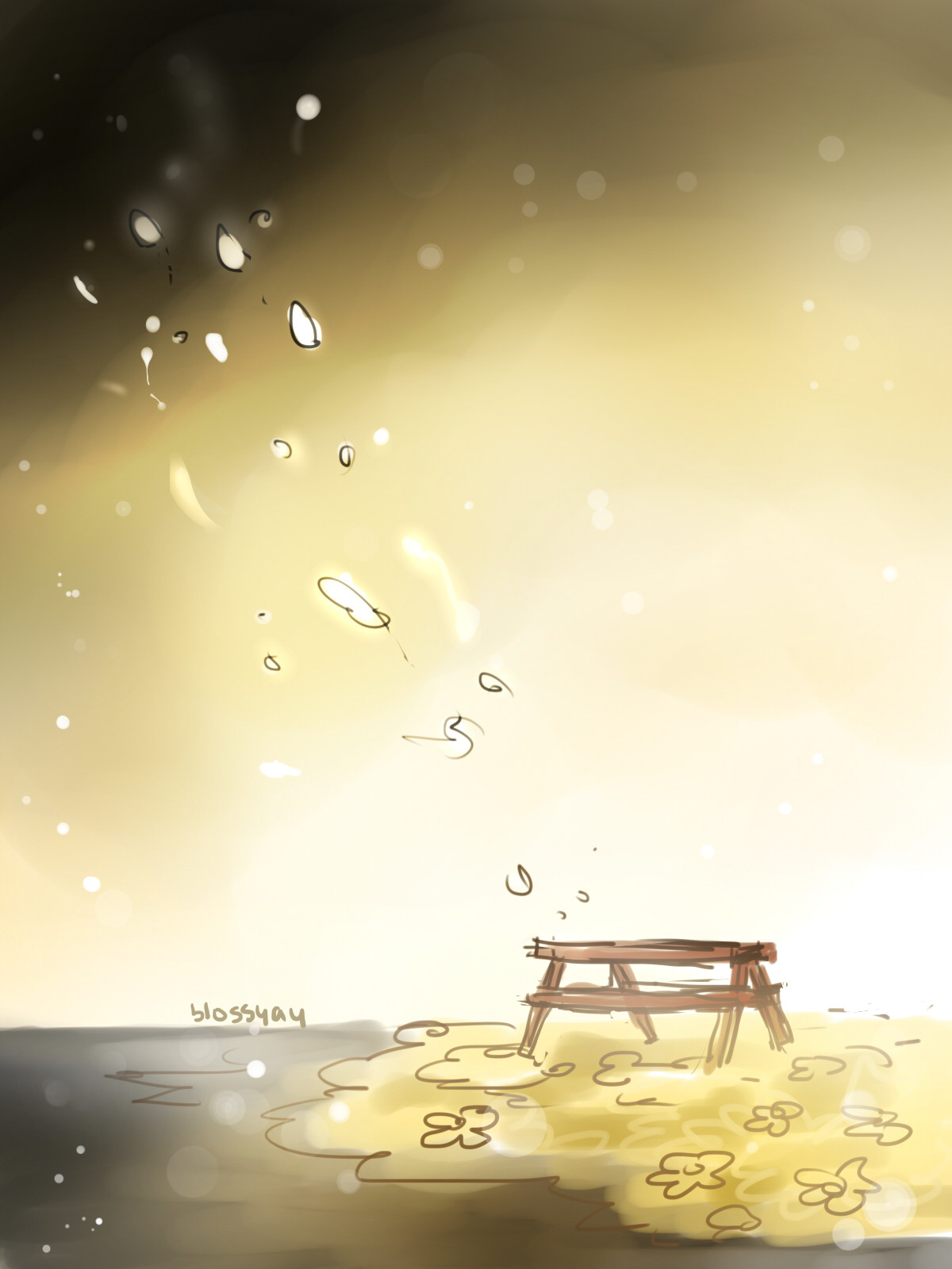 blossyay:  I just wanted to draw something bittersweet :’3 Chara waiting for Asriel,