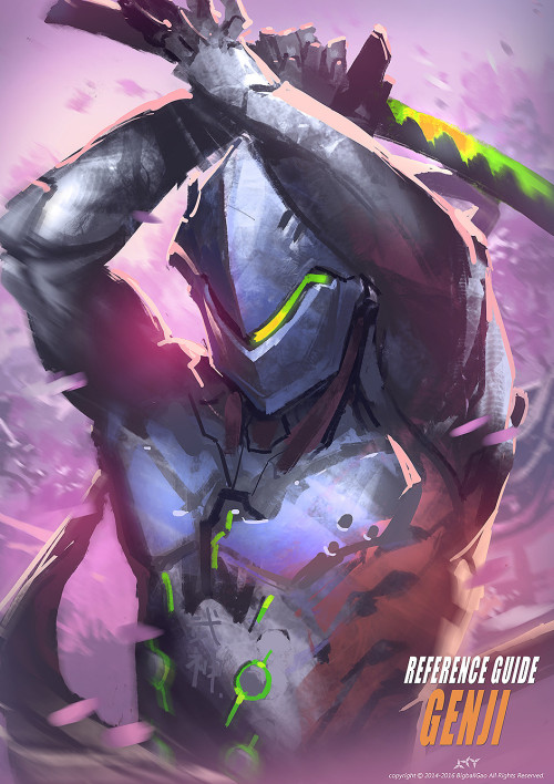 cyberclays:  Genji - Overwatch fan art by Bigball Gao  More from this collection by Bigball Gao on m