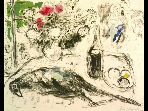 artist-chagall:  The Pheasant, Marc ChagallMedium: lithography,paperhttps://www.wikiart.org/en/marc-chagall/the-pheasant-1966
