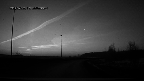 simplyspace:  Meteorite - Russia, Sverdlovsk region, 2013 Feb 15, 9:25 “I would rather be ashes than dust! I would rather be a superb meteor, every atom of me in magnificent glow, than a sleepy and permanent planet.” — Jack London Source: Georges