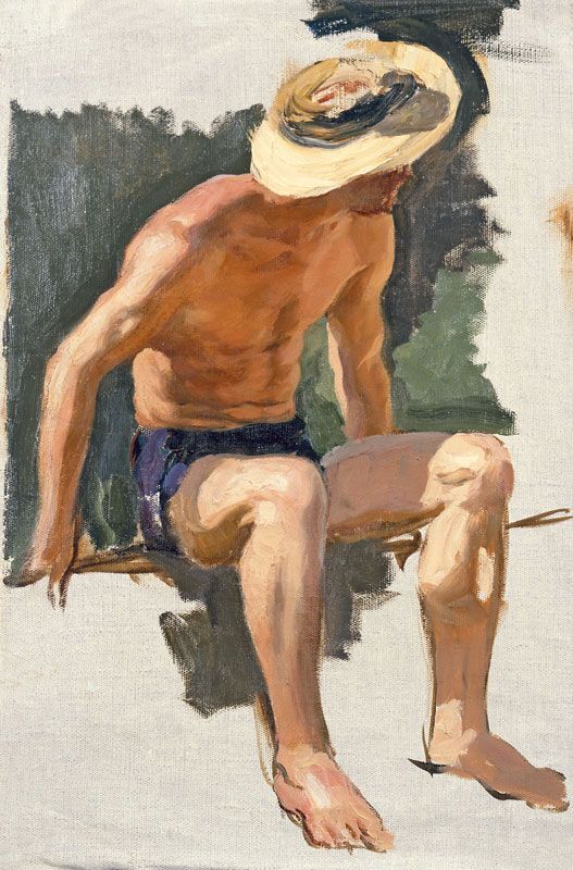 mea-gloria-fides:  Boris KORNEEV. Sitting lad, 1954. 