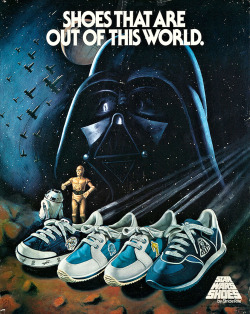 80s-90s-stuff:  80s ad for Star Wars shoes