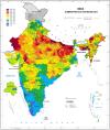 District-wise map of fertility rate in India, 2011.