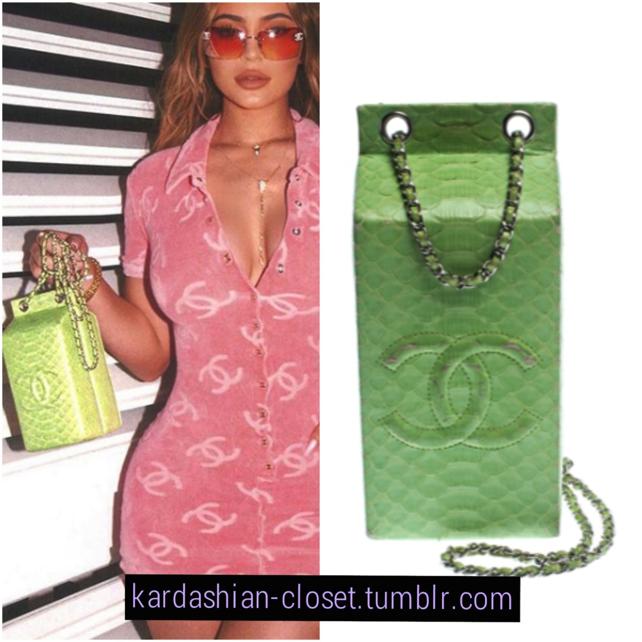 chanel milk carton bag green