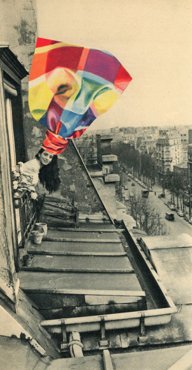 “Sur les toits de Paris”16,5x32 cmPaper collage www.claire-martine.com