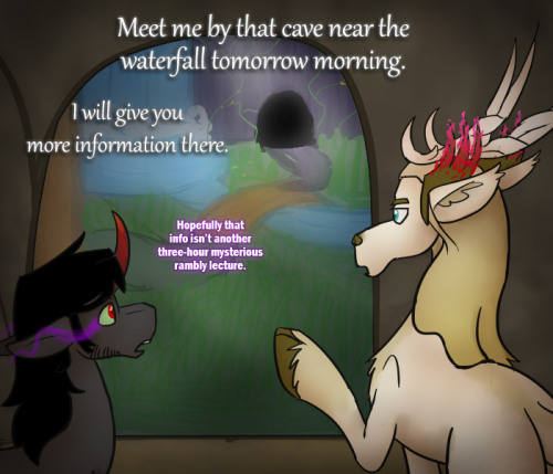 ask-king-sombra:  Air quotes are an ancient tool used only by the most wise, mysterious and sarcastic.  …oh damn. I really liked these elk characters at first but I’m really starting to get uncomfortable with their leader. >: