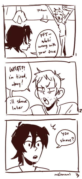 melonami:  lance starts not shaving in the mornings on purpose 