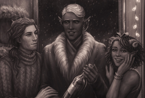 My piece for the Critical Role holiday gallery - an unexpected visit :>