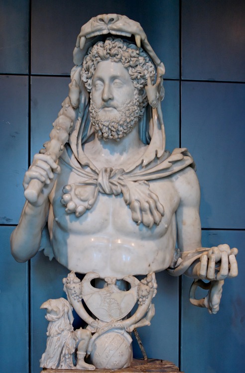 Bust of The Emperor Commodus as Hercules, unknown artist, 180-193 CE, now in the Capitoline Museum, 