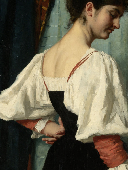 Portrait of a Young Woman, with &ldquo;Puck&rdquo; the Dog (detail), Thérèse Schwartze (ca. 1879-85)