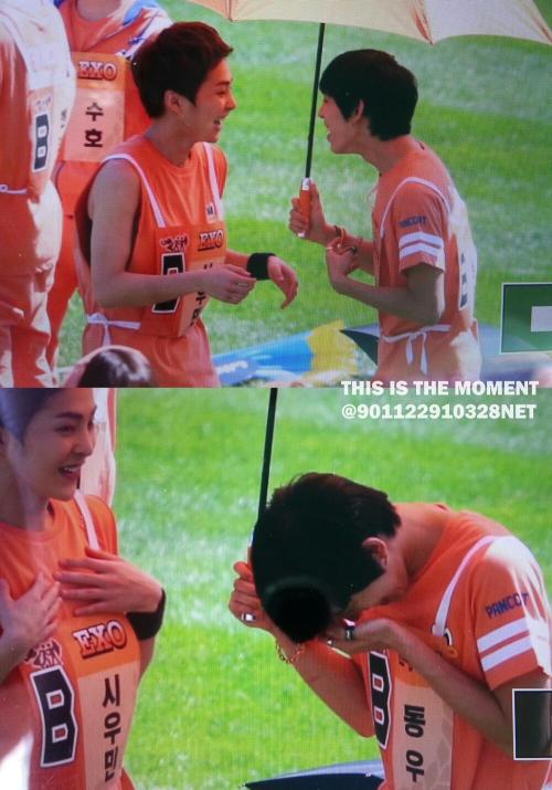 hogays:130903 아육대 동우 친구 만나쪙? cr: 901122910328net do not editDongwoo did you make a friend?