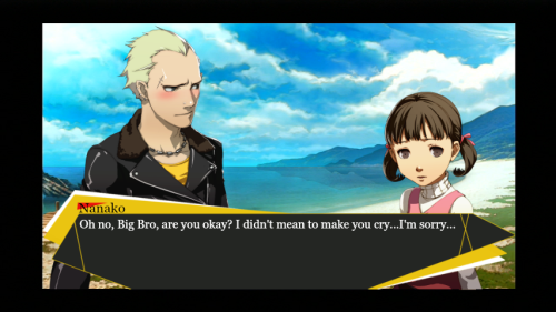 lframe-of-mindl:  AU where everything is the same except Kanji has feelings for Narukami, and he is siblings with Nanako. While spending with him, Nanako decides to ask him a question…(Sorry you guys I just REALLY love the concept of Nanako being Kanji’s