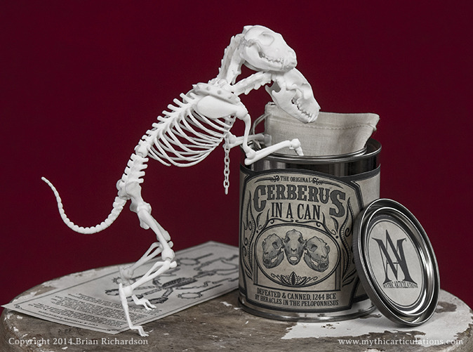 e-phemero:  Poseable “Cerberus in a Can” now available in our Etsy shop Someday