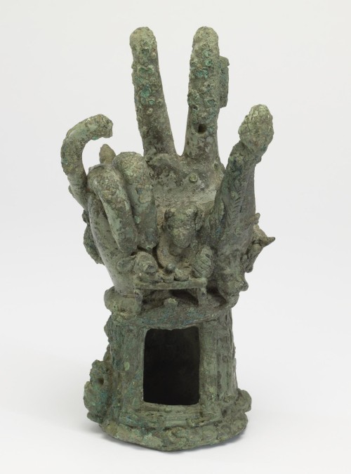 ancientart:An item from the cult of SabaziusHand of Sabazius, Roman, 3rd century, made of bronze.Man