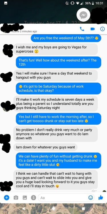 “I want you and my husband to make me feel like a dirty little slut.”Getting her excited about our n