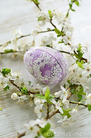 seasonalwonderment:  Decorative Eggs and Floral Branches