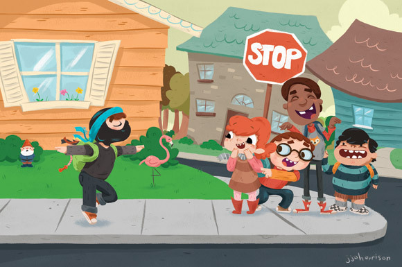 From my illustrated children’s book, Ninja Boy Goes to School. Out this week from Random House!