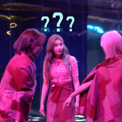 sana being confused during fancy mv filming 