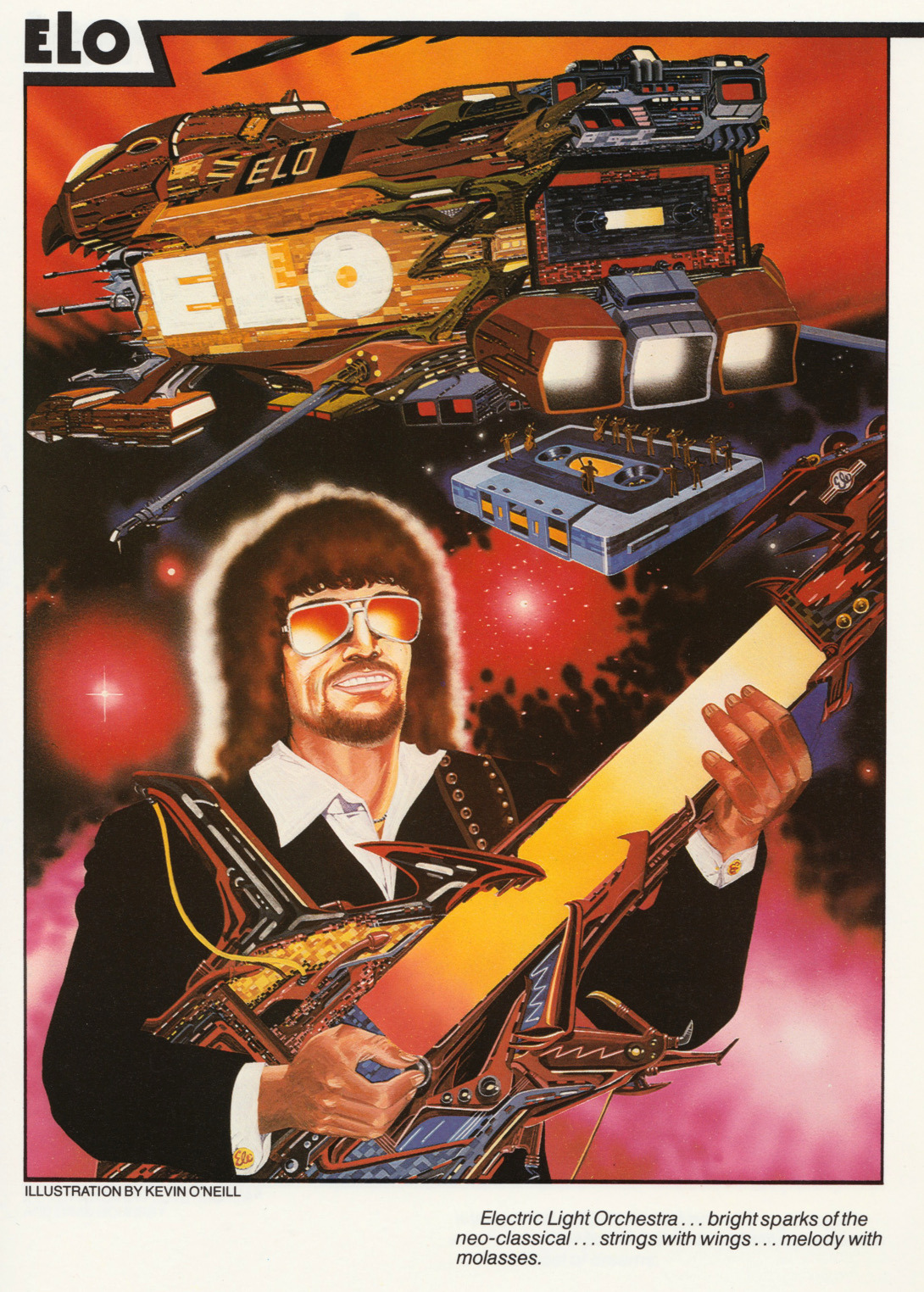 ELO, by Kevin O’Neill. From Visions of Rock ( Proteus Books, 1981). From a charity