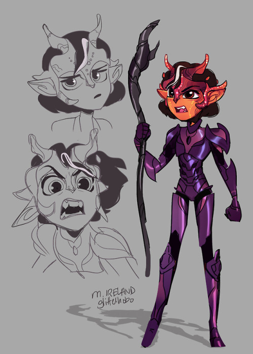 glitterhobo: Troll Claire concept. Her horns and skin carvings/ glowy bits are based off of the Krub
