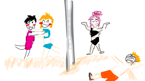 BEACH AU! :D part 2 of my messy sketches. i do this for free you guys don’t worry.