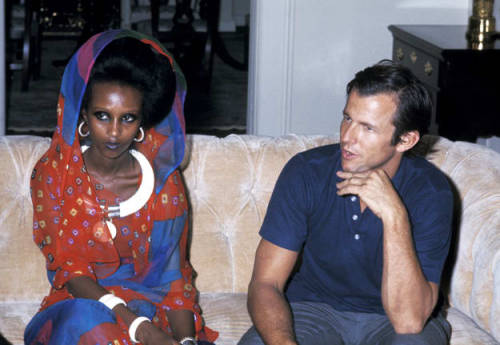 twixnmix: 20-year-old Somali model Iman during her press conference at the home of photographer Pete