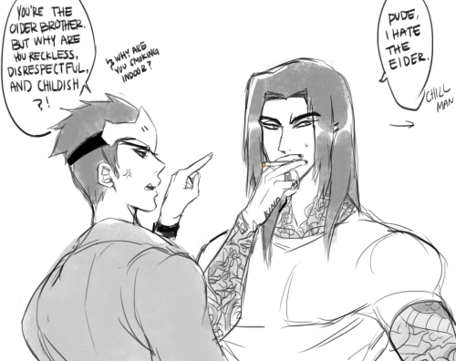 Porn photo genbooty:    AU: Hanzo and genji switch role.