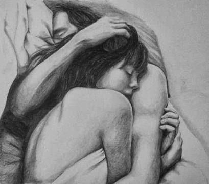 Sketches and Drawings : Romantic couple - Pencil drawing-saigonsouth.com.vn