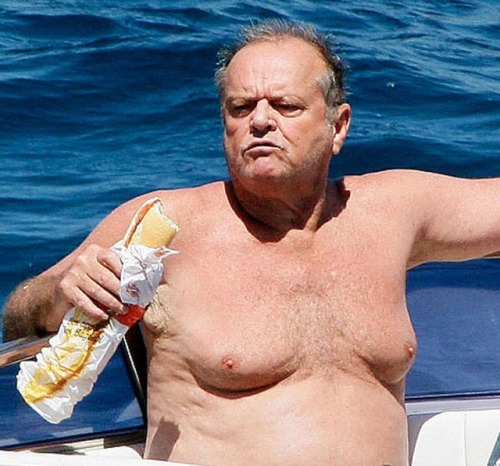foreverial:foreverial:The biggest ever evidence for the “haters are truly just jealous“ theory is When everyone was dunking on these delightful images of jack Nicholson enjoying a delicious hoagie in a boat and then jumping playfully into the sea.