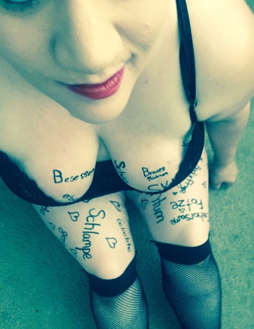 sweetheartkandi: Because who doesn’t like body writing?  I just tried in german this time, for