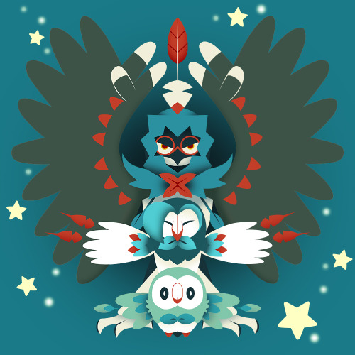 squeakyninja: Rowlet evolutionary line, both regular and shiny. He wasn’t my starter, but Rowl