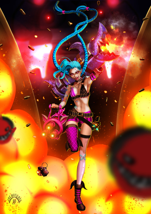 Welp. Here’s my Jinx piece. Might lighten this and re-upload, not sure if I like it this dark.