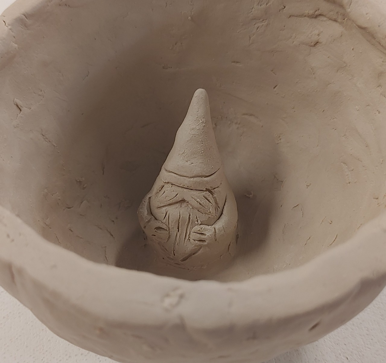 amygdalae:amygdalae:Day 1 of ceramics class… Secret gnome will live under the soupI’d like to report that soup gnome made it through unscathed!