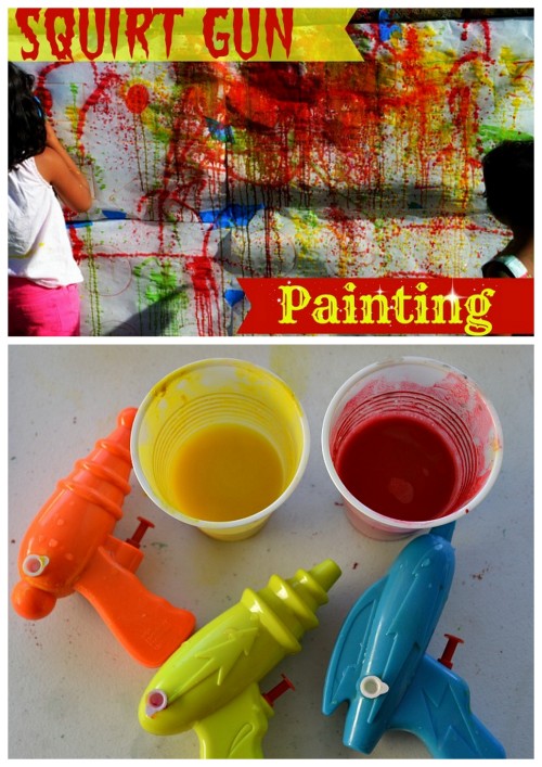 DIY Squirt Gun Wall Art Tutorial from Blog Me Mom here. This looks like so much fun - wondering how 