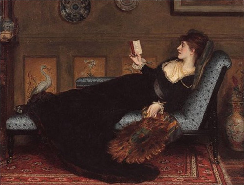 La liseuse (The Reader) [c.1877]. Robert James Gordon (English, 1845-1932). Oil on canvas.Gordon&