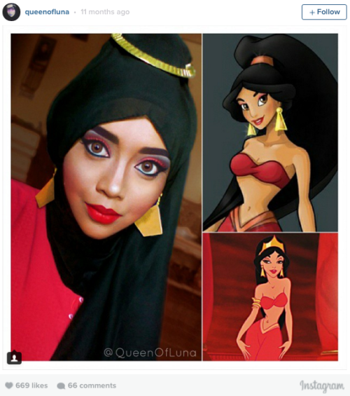 sizvideos: Malaysian makeup artist uses her hijab to turn herself into actual Disney princesses