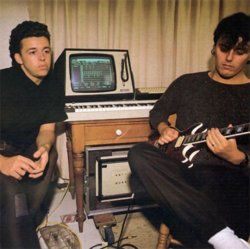 black-is-no-colour:Roland Orzabal and Curt Smith of Tears for Fears 1984, while working on “Songs Fr