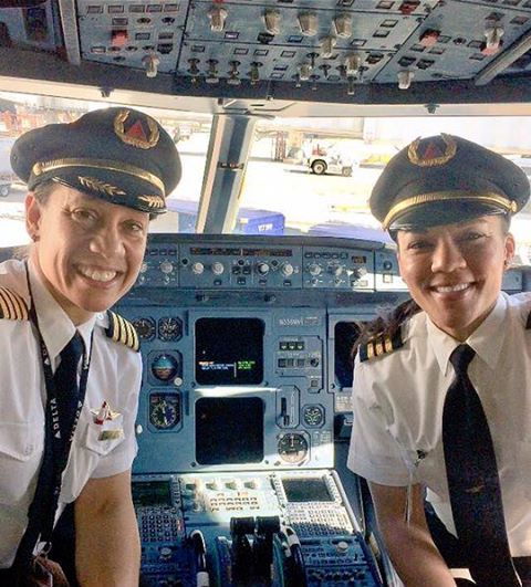 the-movemnt:  Stephanie Johnson, Dawn Cook form Delta’s first all-black, all-women cockpit Her