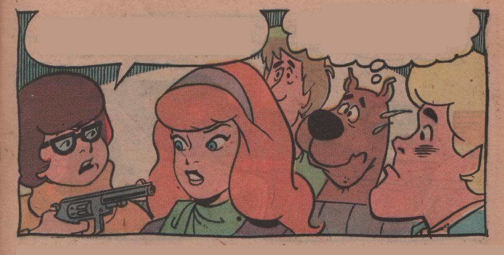 Velma:NO MORE SPLITTING AROUND BITCH! Scooby: ROOF! I knew i shouldnt had stole shaggy