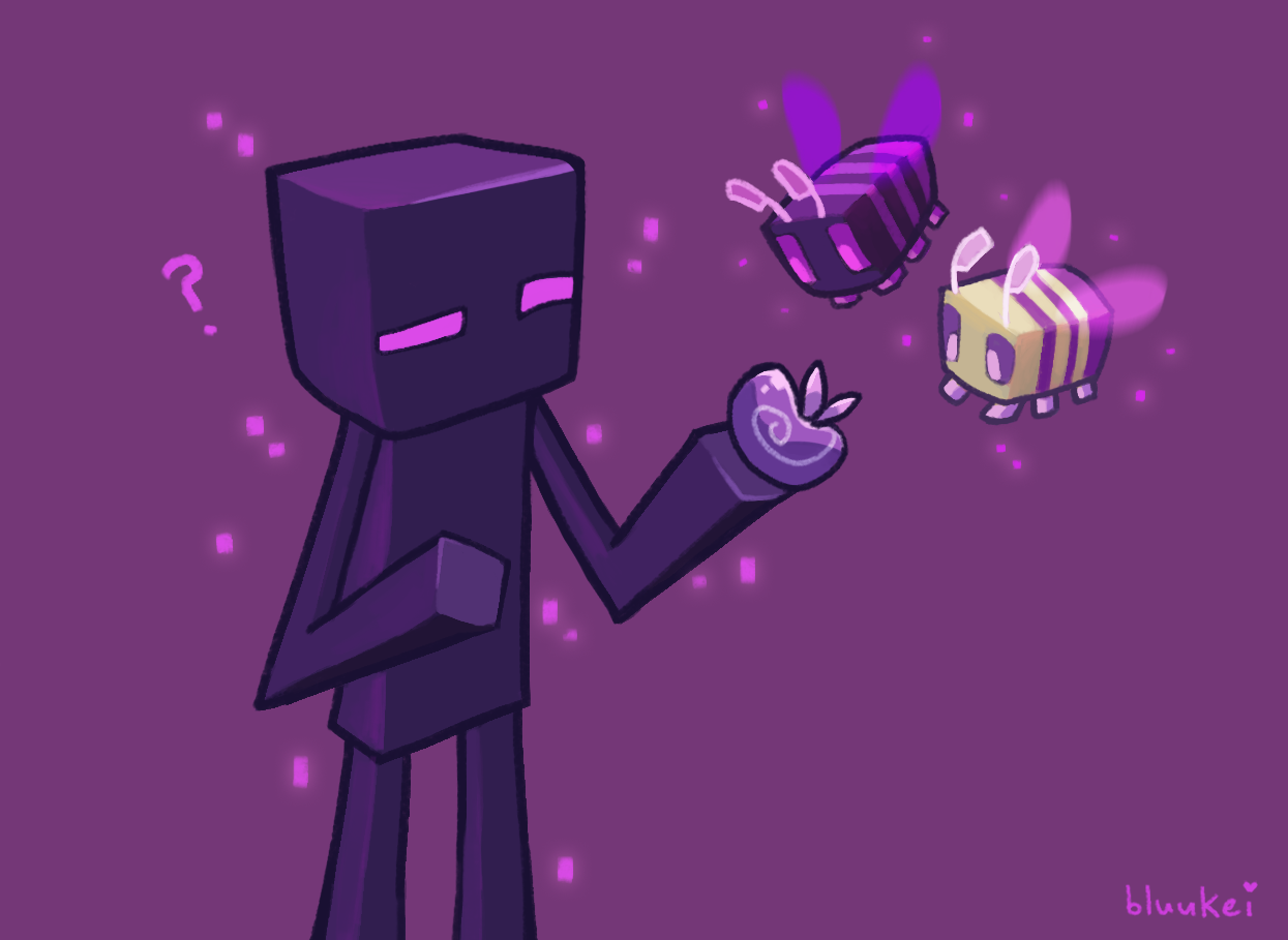 MINECRAFT ENDERMAN AND MINECRAFT BEE by hocus-pocus -- Fur Affinity [dot]  net