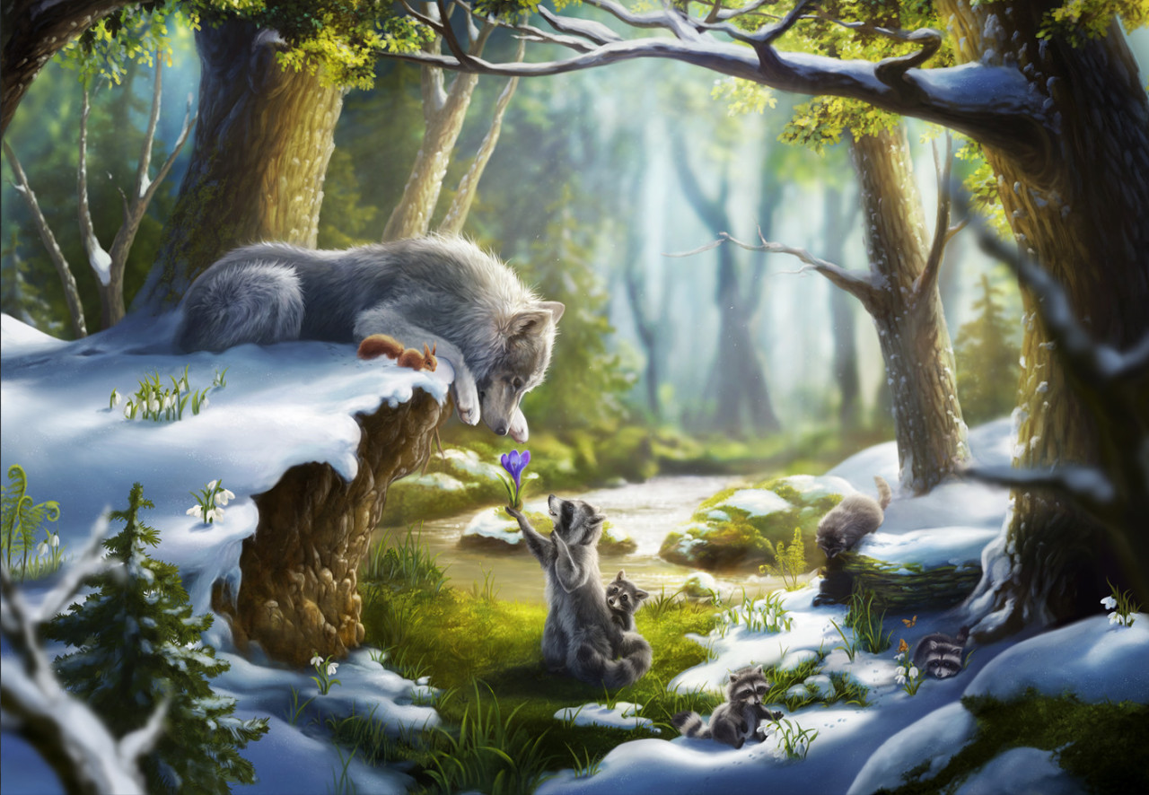 thecollectibles:“The Company of Wolves” – illustrations by  Marie Beschorner